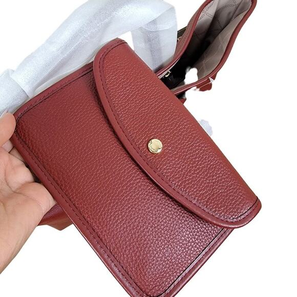 Michael Kors Extra Large Burgundy Leather Saylor Tote Bag - Picture 6 of 11